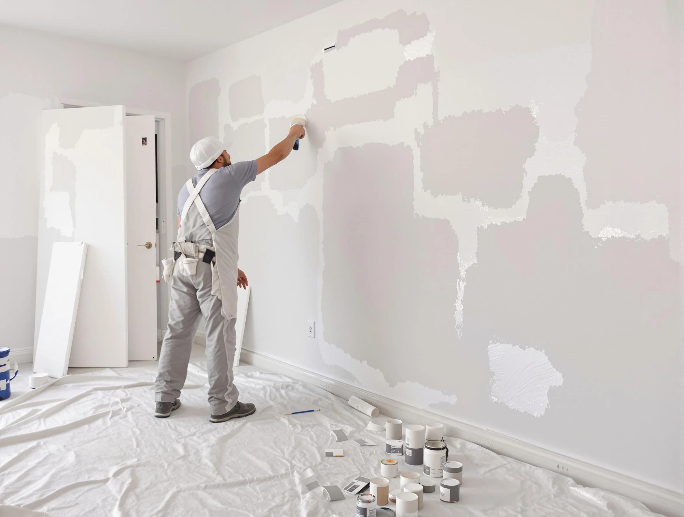 Before and after drywall repair by Avon House Painters in Avon