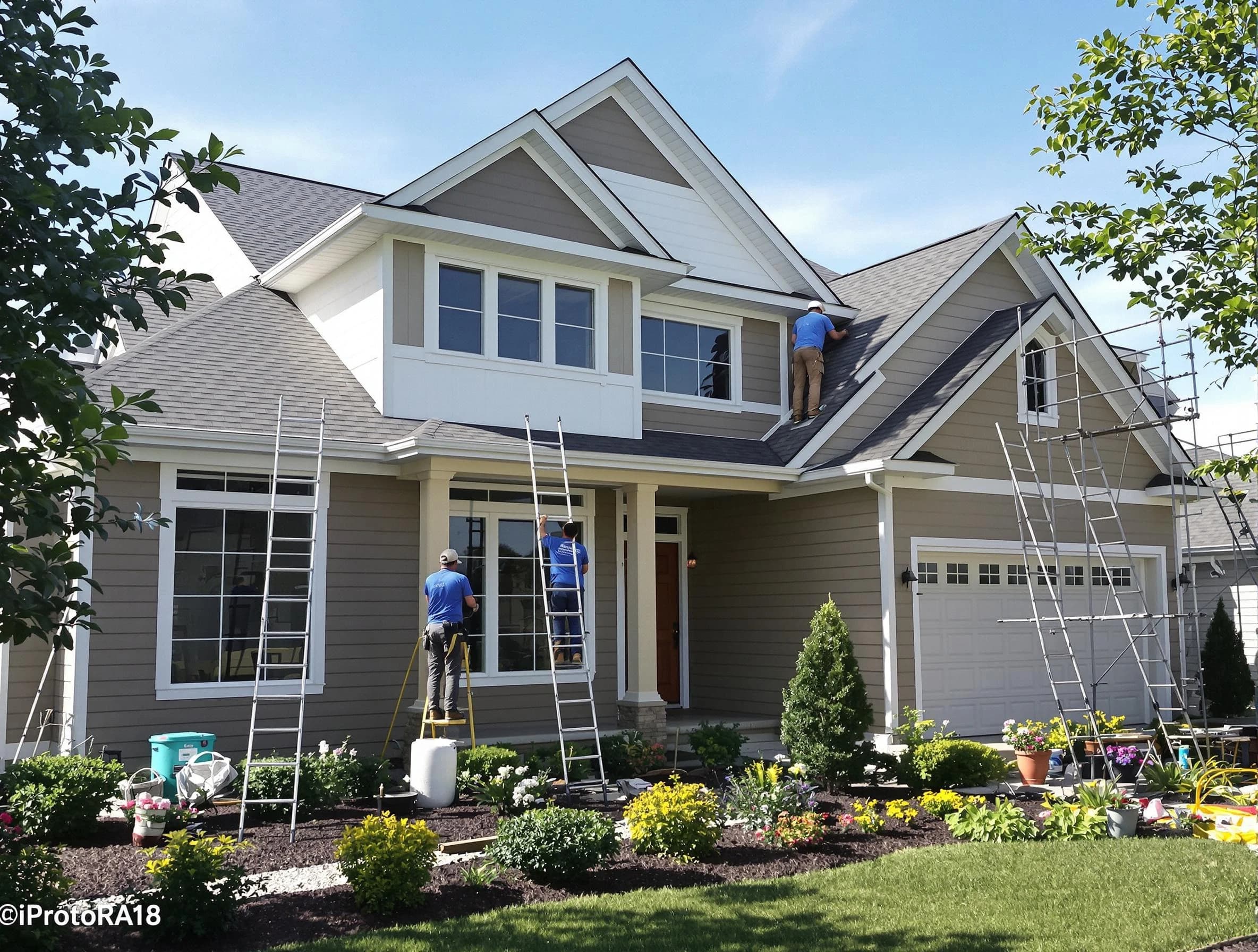 Detailed exterior painting by Avon House Painters in Avon
