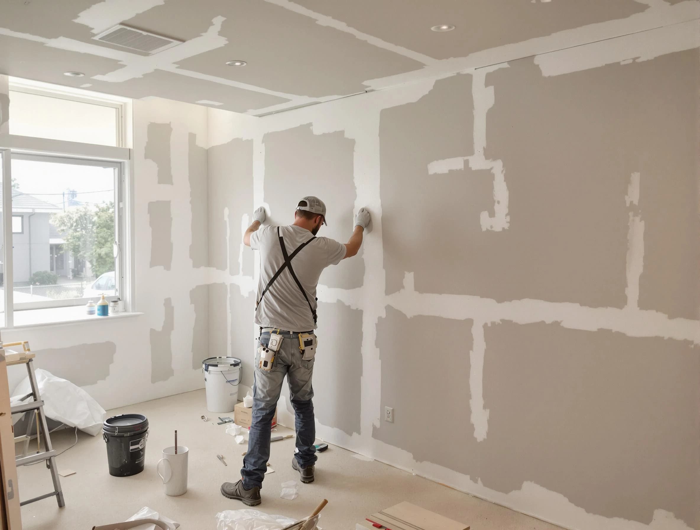 Avon House Painters performing drywall taping and mudding in Avon