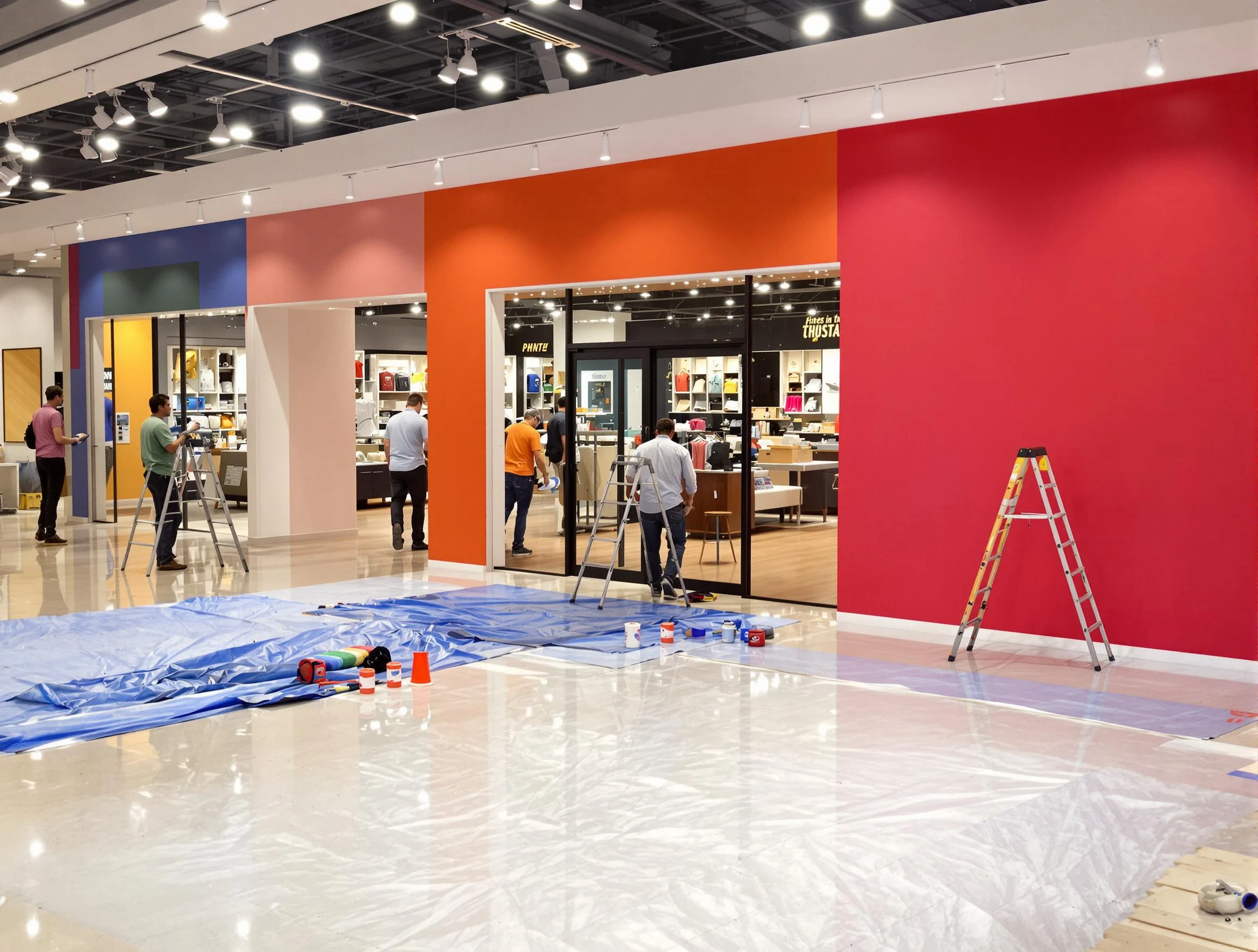 Avon House Painters painting a commercial interior in Avon, OH