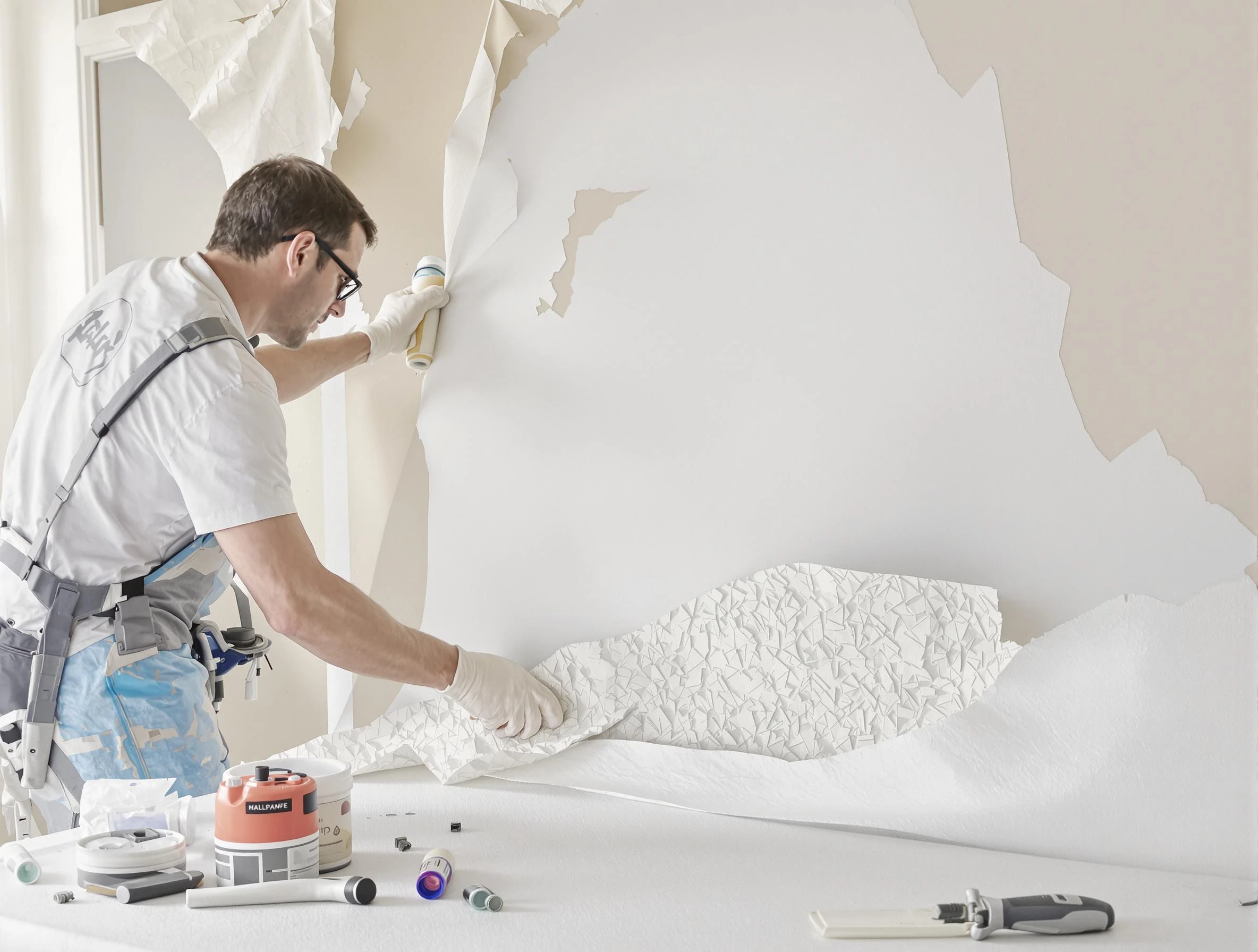 Detailed wallpaper removal and wall prep by Avon House Painters in Avon